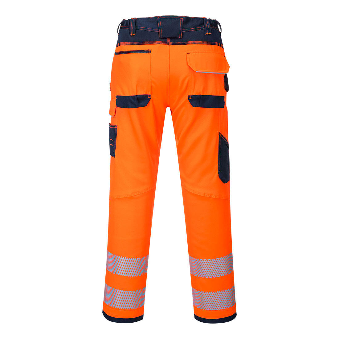 PW340 PW3 Hi-Vis Work Trousers Orange/Navy Short - Image 2
