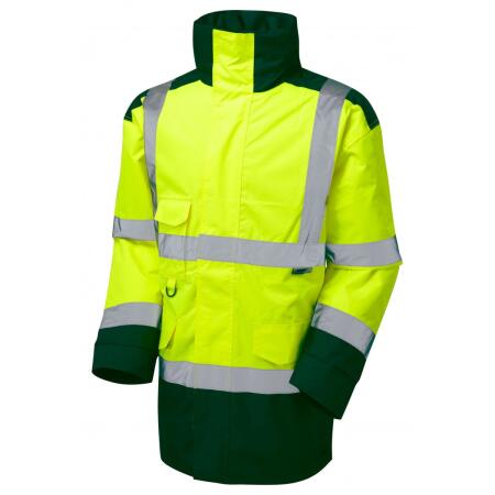 LEO Workwear TAWSTOCK ISO 20471 Cl 3 Anorak HV YELLOW/BOTTLE