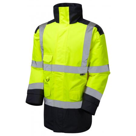 LEO Workwear TAWSTOCK ISO 20471 Cl 3 Anorak HV YELLOW/NAVY