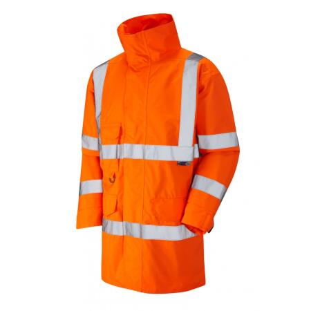 LEO Workwear TORRIDGE ISO 20471 Cl 3 Breathable Lightweight Anorak HV ORANGE