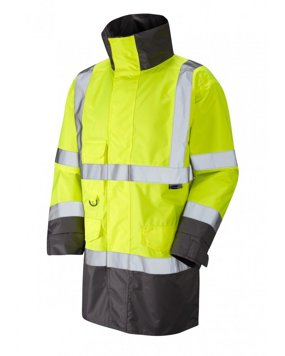 LEO Workwear TORRIDGE ISO 20471 Cl 3 Breathable Lightweight Anorak HV YELLOW
