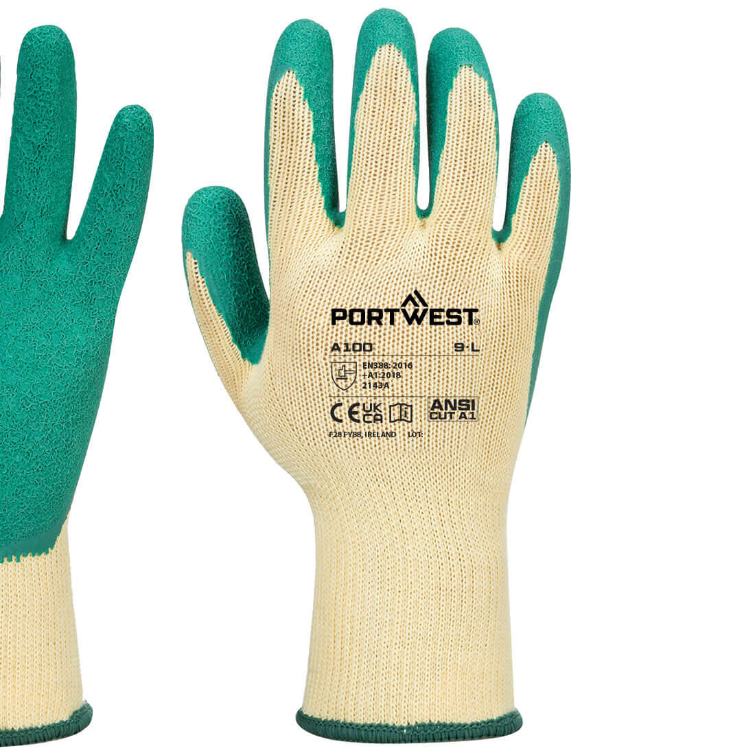 A100 Grip 10 Latex Glove Green - Image 2