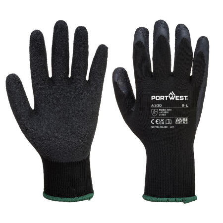 Portwest A100 Grip 10 Latex Glove Black