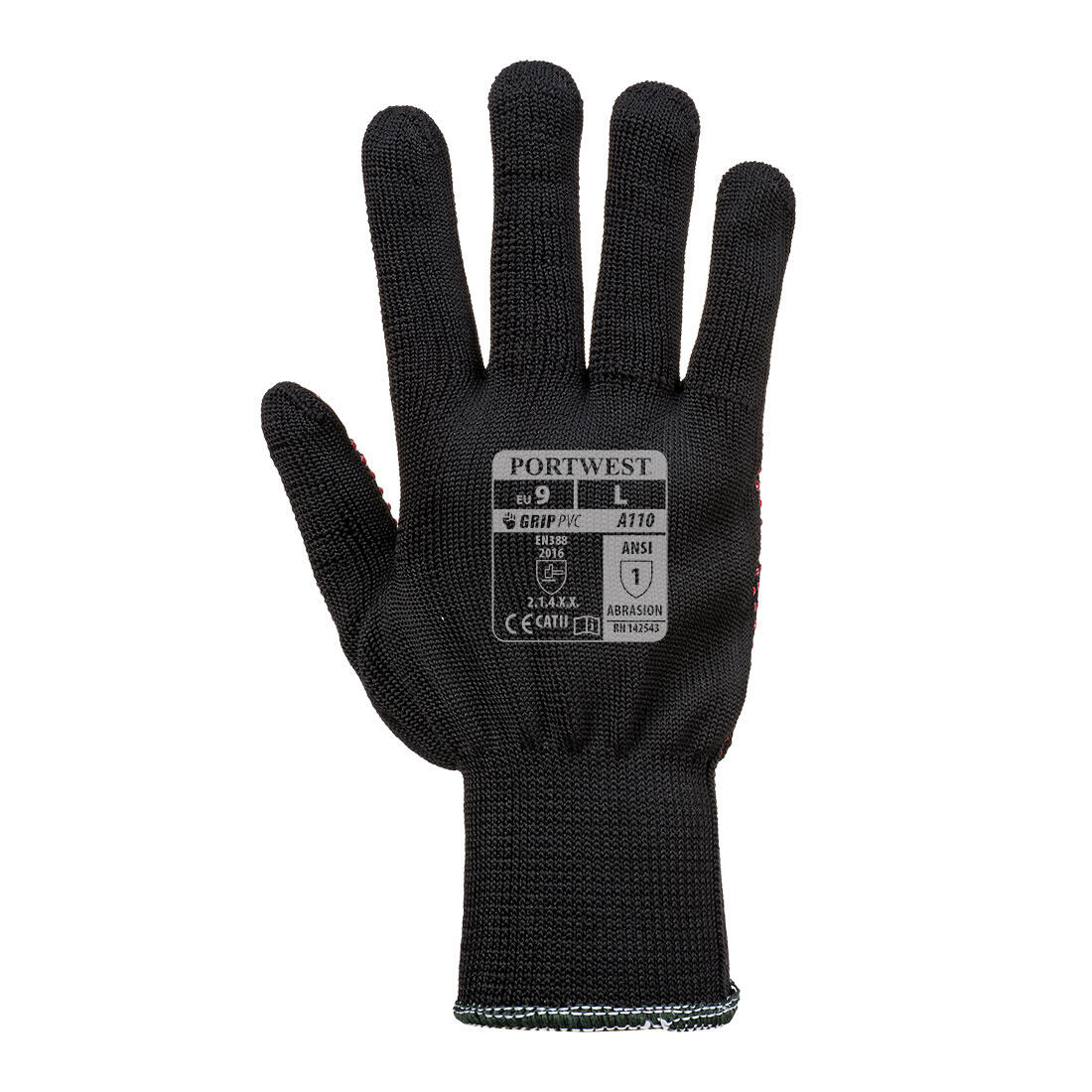 A110 Grip 13 PVC Dotted Glove Black - Image 2