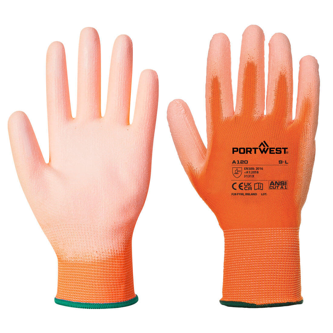 Portwest A120 Grip 13 PU Palm Glove Orange
