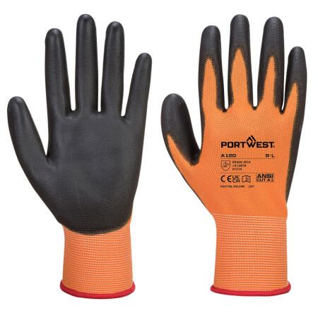 Portwest A120 Grip 13 PU Palm Glove Orange/Black