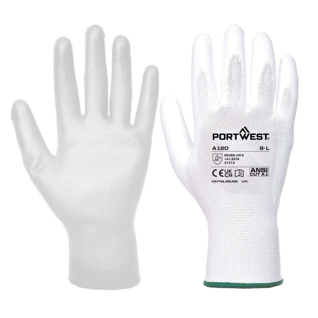A120 Grip 13 PU Palm Glove White