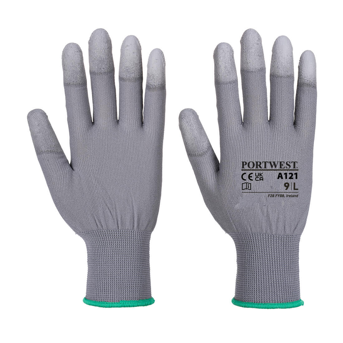 Portwest A121 Grip 13 PU Fingertip Glove Grey