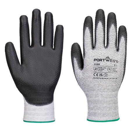 A124 Grip 13 PU Diamond Knit Glove Grey/Black