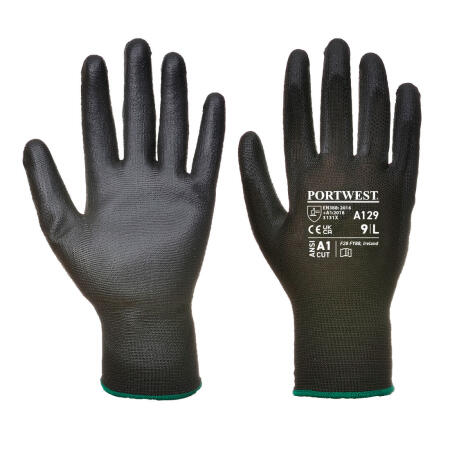 Portwest A129 PU Palm Glove - Carton (480 Pairs) Black