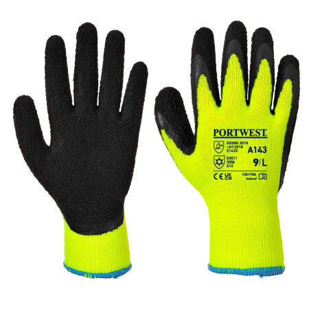 A143 Cold 10 Latex Foam Glove  Yellow/Black