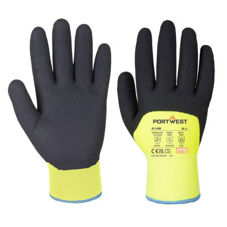 A146 Cold 15 Nitrile Sandy 3/4 Dipped Glove Yellow