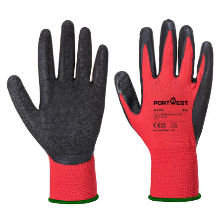 A174 Grip 13 Latex Crinkle Glove Red/Black