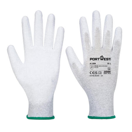 A199 ESD 13 PU Palm Glove Grey