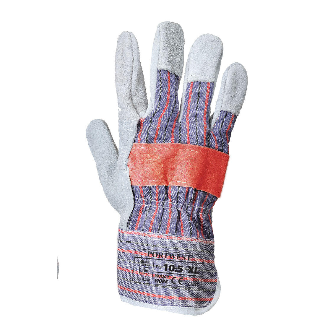 A209 Leather Rigger 300 Cow Split Palm Bar Glove Grey - Image 2