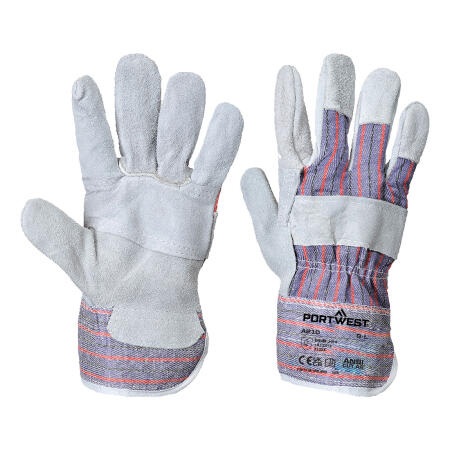 A210 Leather Rigger 260 Cow Split Palm Bar Glove Grey
