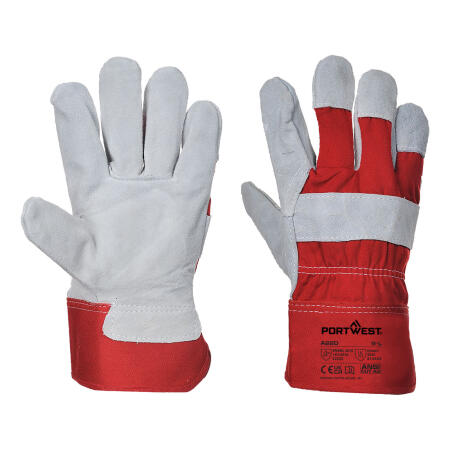 A220 Leather Rigger 130 Cow Split Glove Red