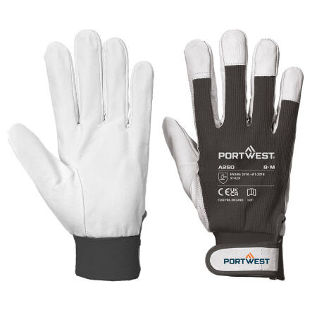 A250 Leather 110 Grain Palm Mechanical Glove Black