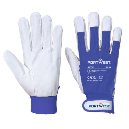 A250 Leather 110 Grain Palm Mechanical Glove Blue