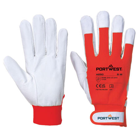 A250 Leather 110 Grain Palm Mechanical Glove Red
