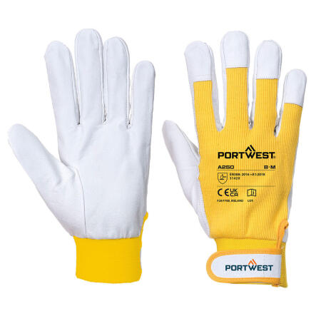 A250 Leather 110 Grain Palm Mechanical Glove Yellow
