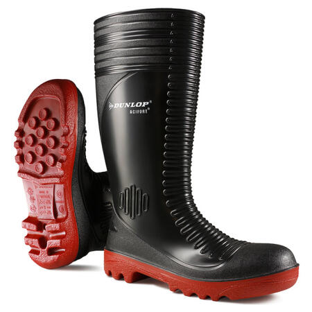 Dunlop Acifort Ribbed Full Safety Wellingtons Black