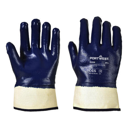 A302 Grip Nitrile Fully Dipped Safety Cuff Navy