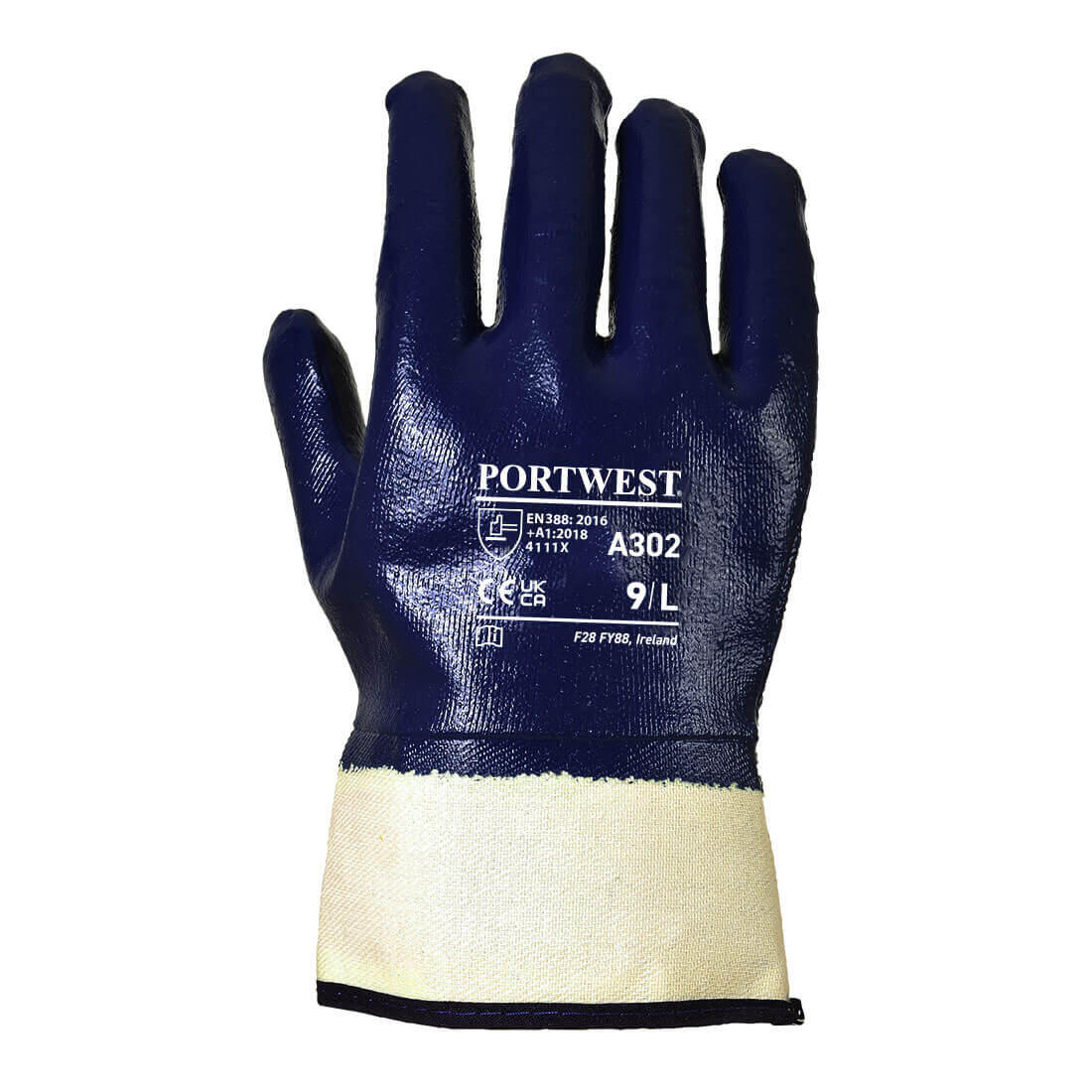 A302 Grip Nitrile Fully Dipped Safety Cuff Navy - Image 2