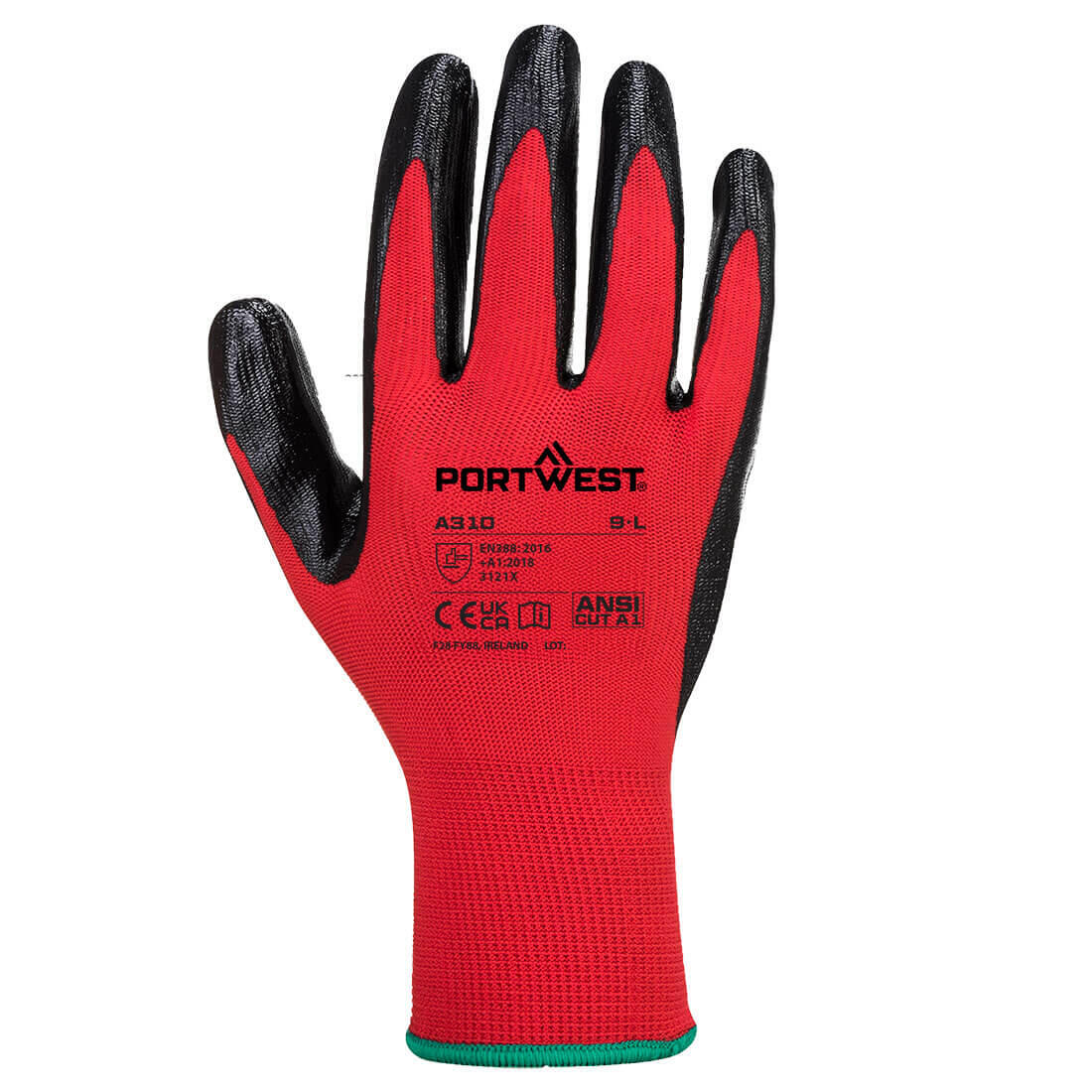 A310 Grip 13 Nitrile Glove Red/Black - Image 2