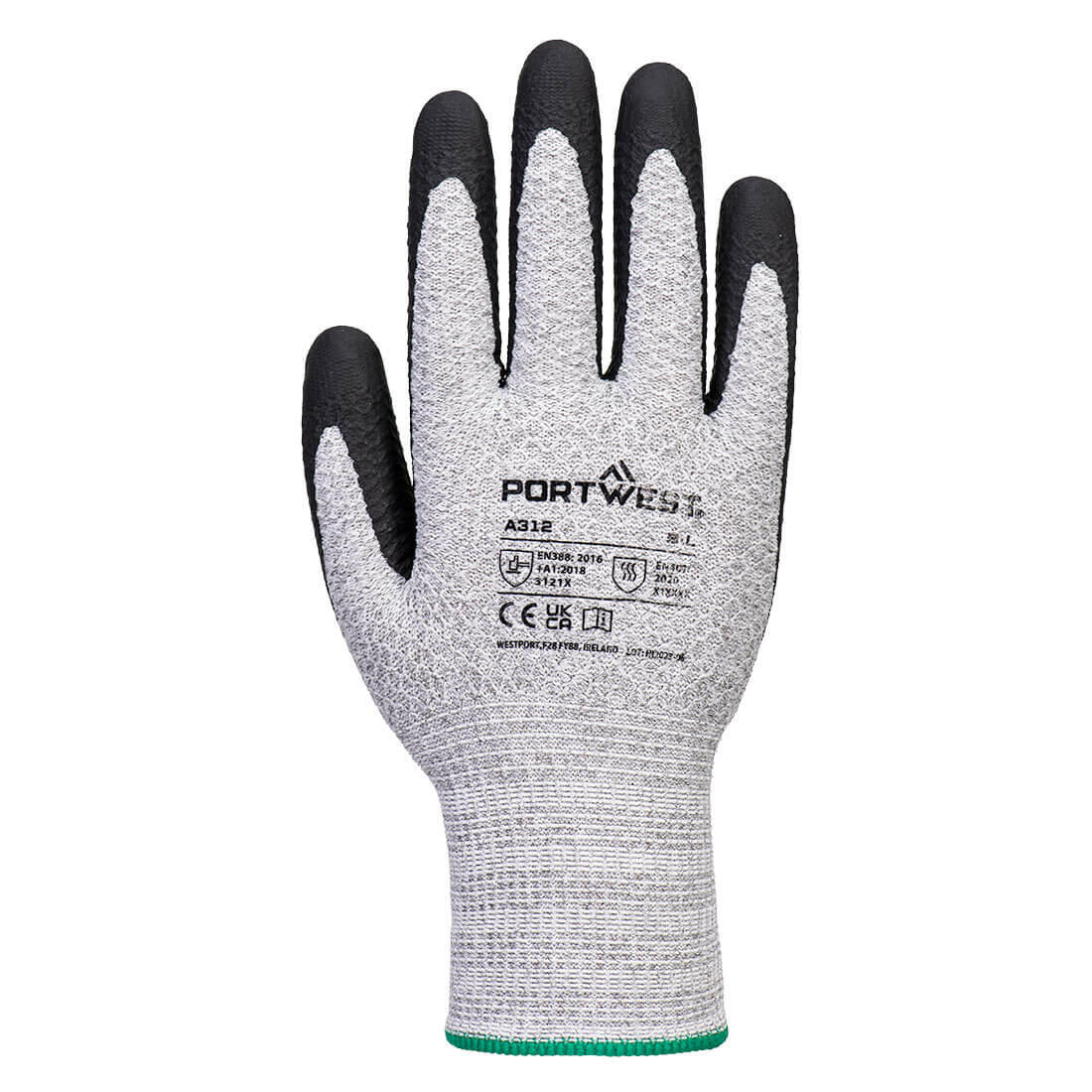 A312 Grip 13 Nitrile Diamond Knit Glove Grey/Black - Image 2