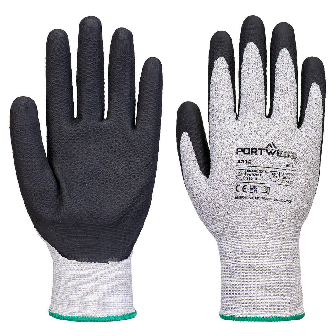 A312 Grip 13 Nitrile Diamond Knit Glove Grey/Black