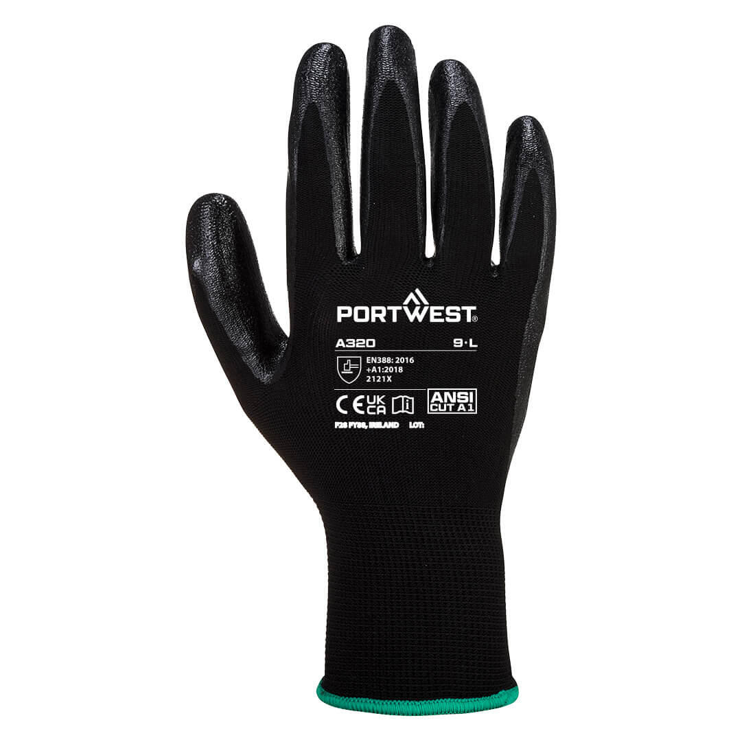 A320 Grip 13 Nitrile Foam Glove Black - Image 2