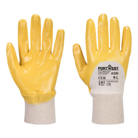 A330 Grip 12 Nitrile Light Knitwrist Glove Yellow