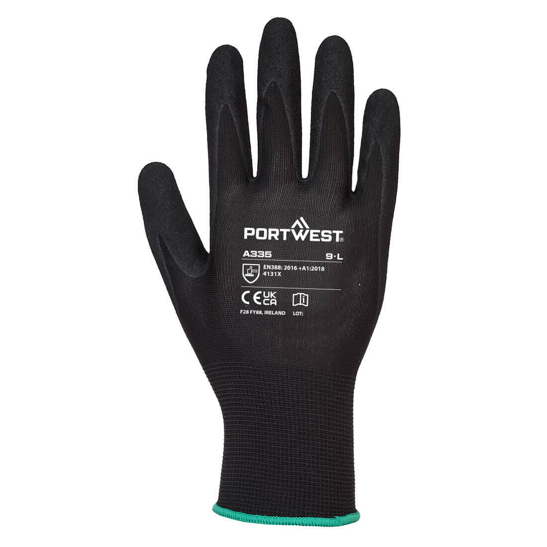 A335 Grip 15 Nitrile Sandy Glove Black - Image 2