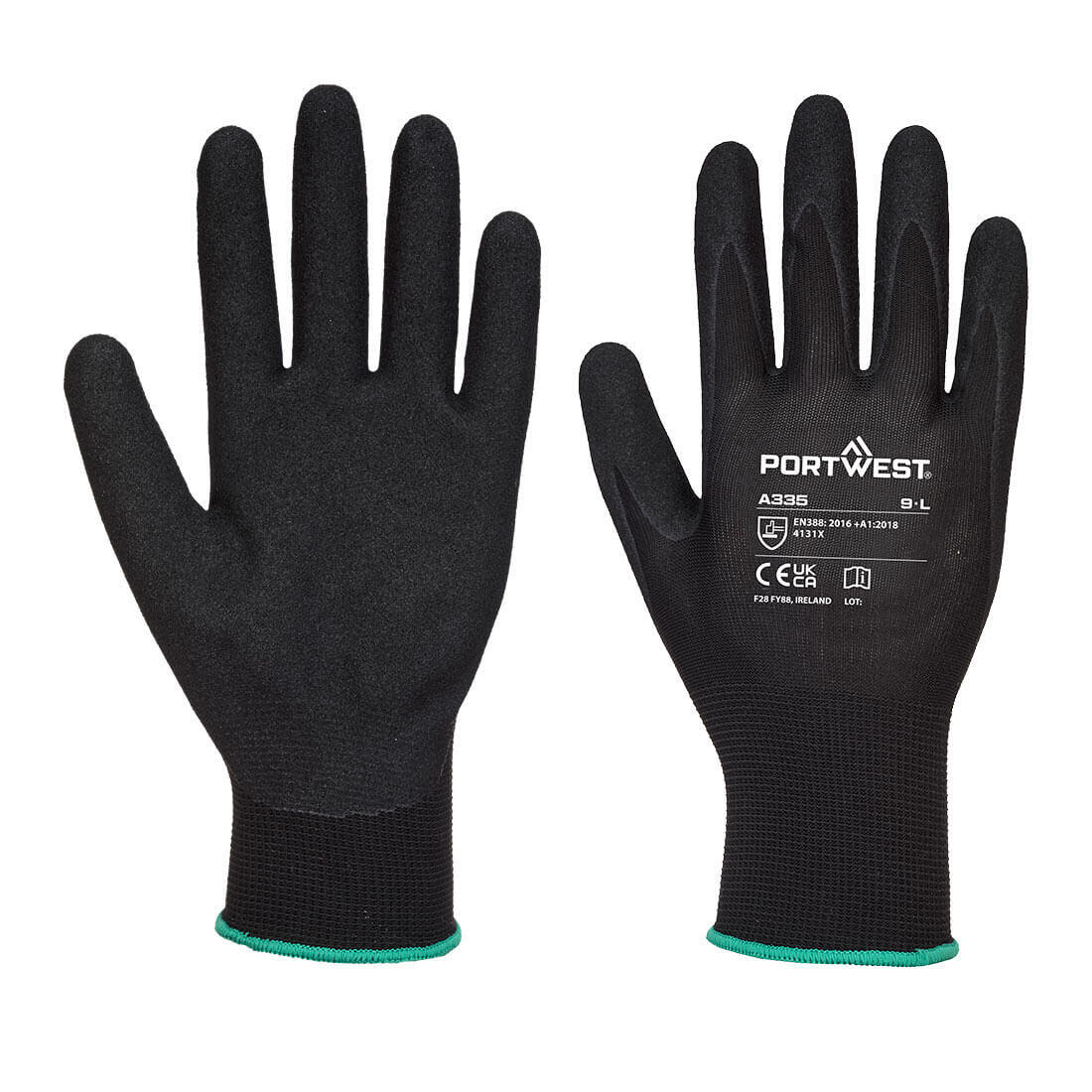 A335 Grip 15 Nitrile Sandy Glove Black