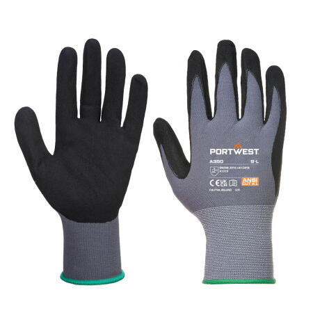 A350 Grip 15 Nitrile Sandy Glove  Black