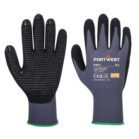 A351 Grip 15 Nitrile Sandy Dotted Glove  Grey/Black
