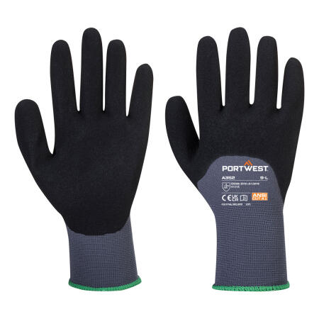 A352 Grip 15 Nitrile Sandy 3/4 Palm Glove Grey/Black