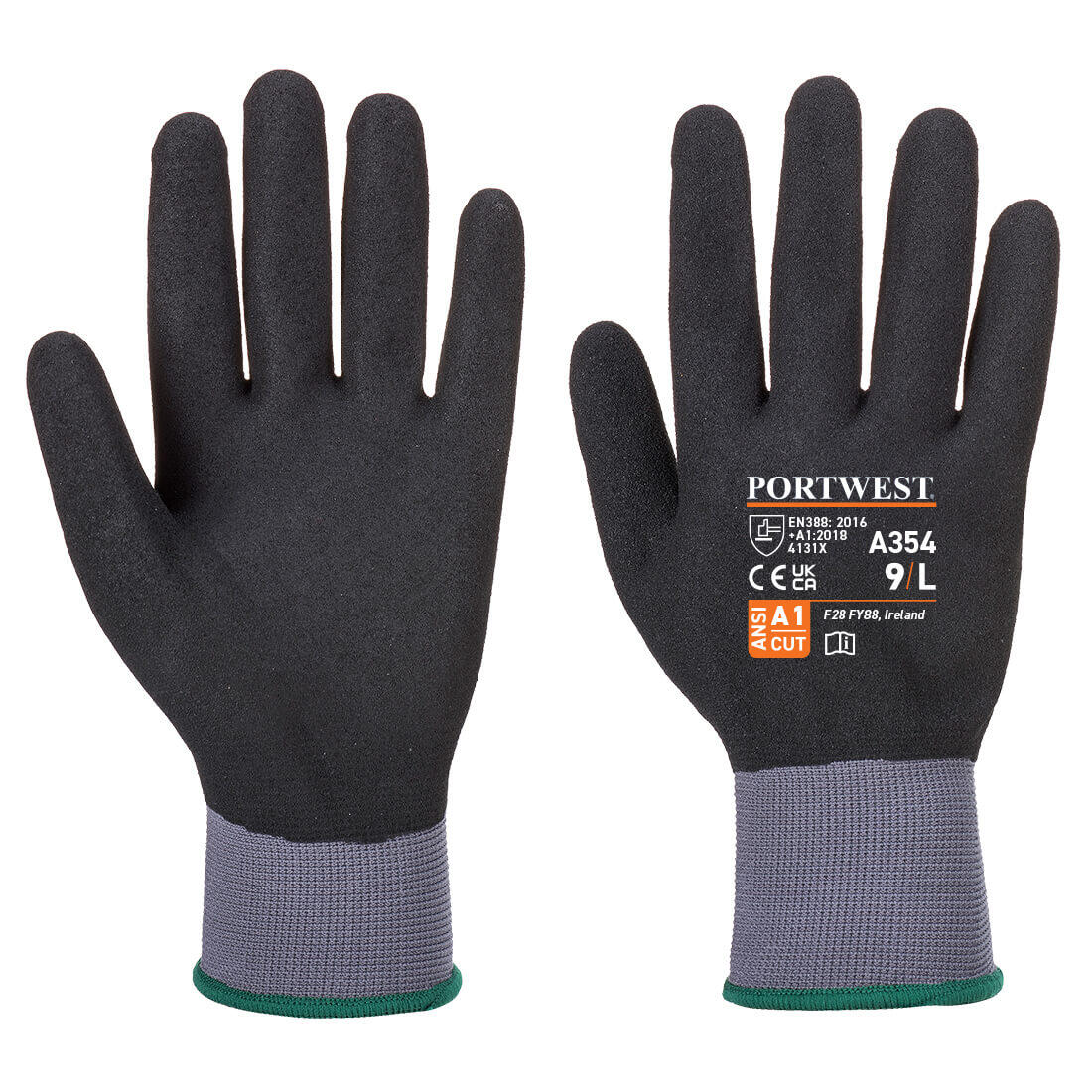 Portwest A354 DermiFlex Ultra Pro Glove - Nitrile Sandy Black