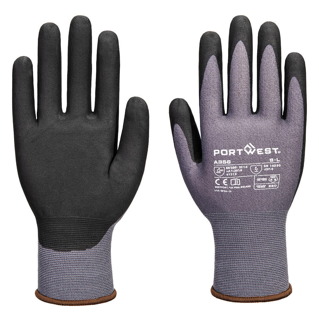 A356 ESD 15 Nitrile Essential Glove Grey/Black