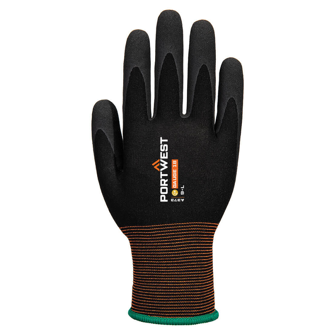 A373 GP Grip 18 Latex Sandy Glove Black - Image 2