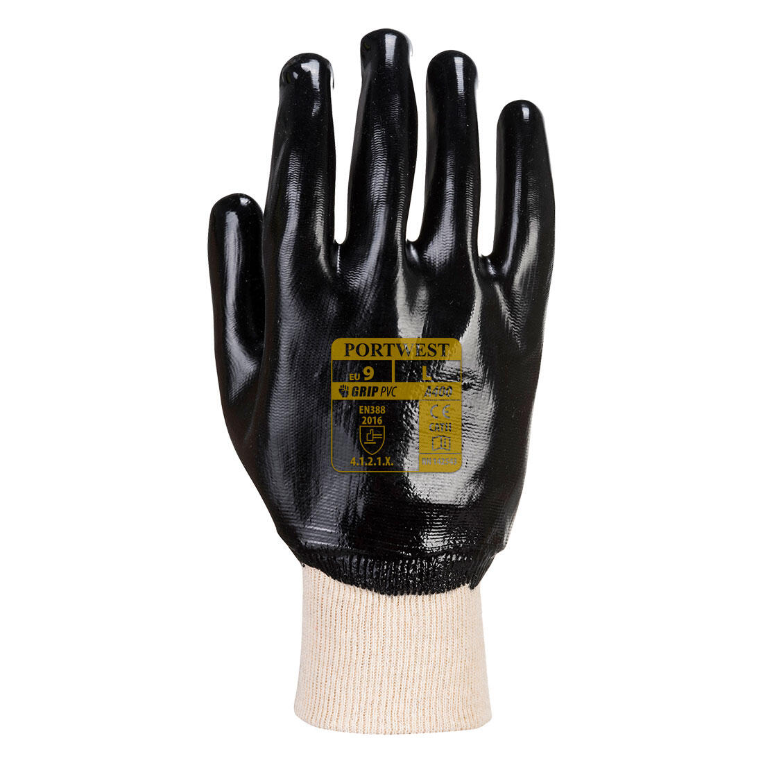 A400 Grip PVC Knitwrist Black - Image 2