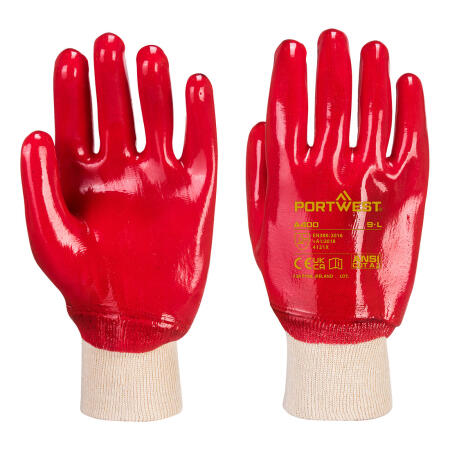 A400 Grip PVC Knitwrist Red