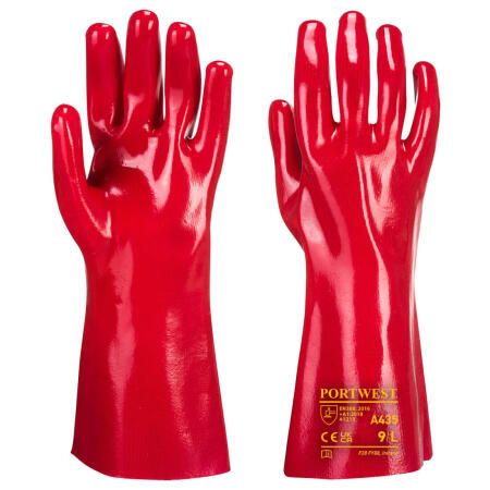 A435 Grip 12 PVC Gauntlet 35cm Red