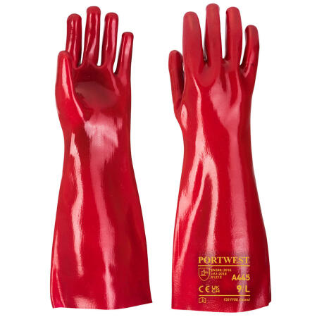 A445 Grip 12 PVC Gauntlet 45cm Red