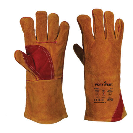 A530 Welders 330 Split Leather Reinforced Palm Gauntlet Brown