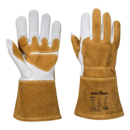 A540 MIG Welders 320 Grain Leather Reinforced Gauntlet  Brown