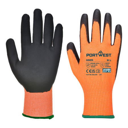 A625 Cut D13 PU Viz-Tex Glove Orange/Black