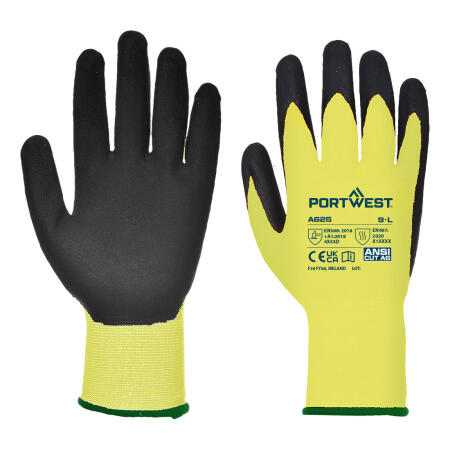 A625 Cut D13 PU Viz-Tex Glove Yellow/Black