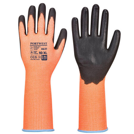 Portwest A631 Vis-Tex Cut Glove Long Cuff Orange/Black